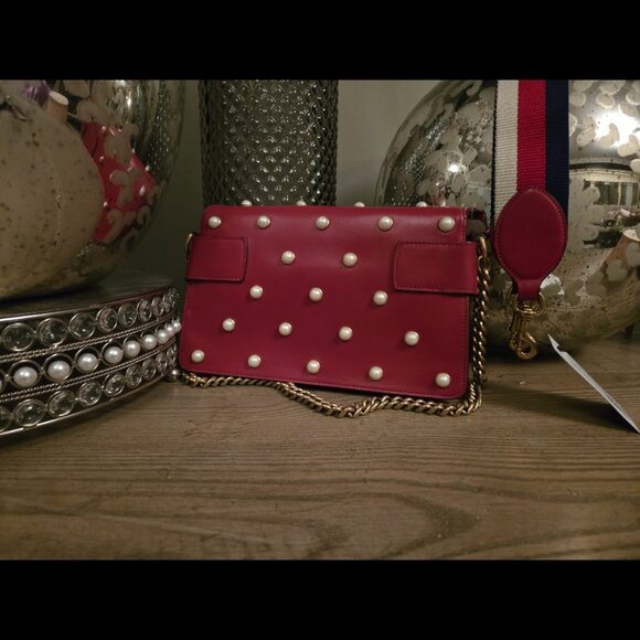 EUC Authentic Gucci Faux Pearl Mini Queen Bee Brodway Shoulder Bag - Picture 4 of 7